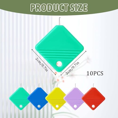 10 PCS Needle Threaders, Automatic Needle Threader for Sewing Machine Square Plastic Self Threading Needles Threader Tool for Embroidery Floss, Hand Sewing, Cross-Stitch Craft, Fits All Needles Sizes