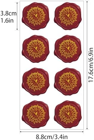 80Pcs Gold Foil Wax Seal Stickers – Vintage Self-Adhesive Labels, Red Faux Wax Stamp Stickers for Envelopes, Wedding Invitations, Scrapbooking, Gift Wrapping, 10 Sheets