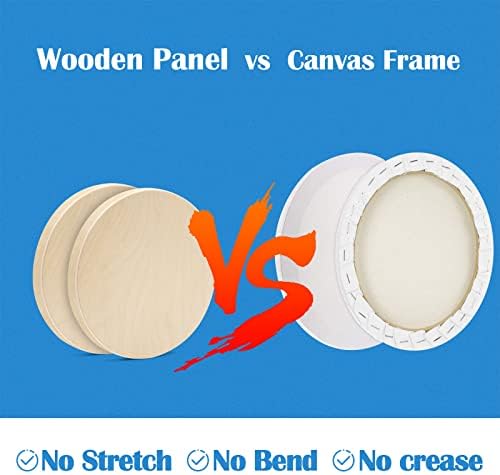 Falling in Art 2 Pack 6'' Unfinished Round Birch Wood Panels for Painting