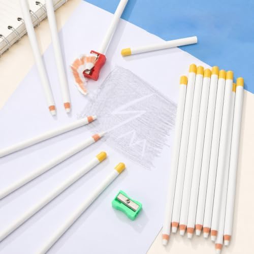 Maitys 20 Pcs Eraser Pencils for Artists Pencils and 2 Pcs Sharpener Wooden Sketch Professional Highlight Painting Eraser Pen for Sketching Charcoal Drawings, Revise Erasing Details for Beginners