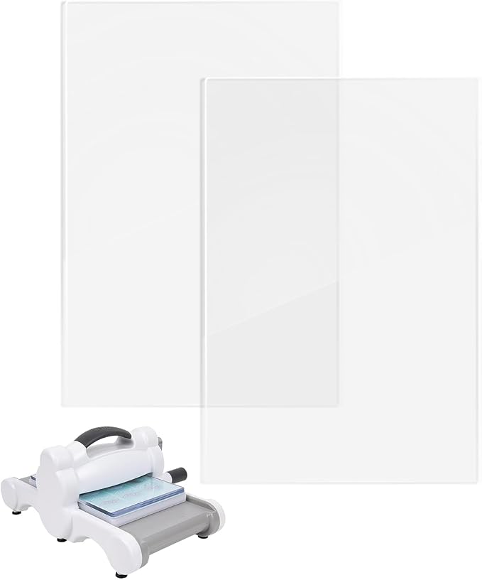2 Pack Clear Polycarbonate Cutting Pads for Die Cut Machines,7.75x5.88 Inch | Replacement Plates for Standard 6-Inch Die Cutting and Embossing Machines, Craft Supplies for Card Making & Scrapbooking