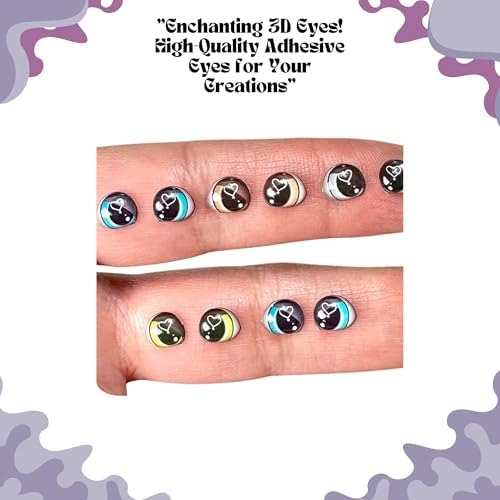 3D Resin Doll Eyes – 7mm Self-Adhesive Craft Eyes (24 pcs / 12 Pairs) – Realistic Cabochon Eyes for Amigurumi, Dolls, Polymer Clay, Cold Porcelain, Felt & DIY Crafts (Blue, Green, Gray, Brown)