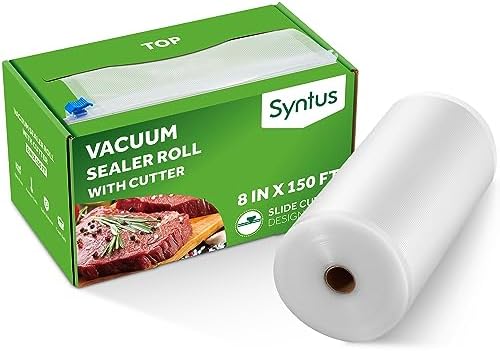 Syntus 8" x 150' Vacuum Sealer Bags Rolls Keeper with Cutter Dispenser