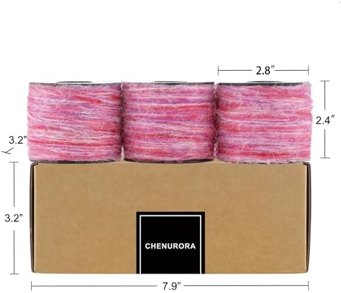 Artisanal Yarn Collection Multifiber Fancy Yarn for Knitting Crocheting Crafts DIY, Set of 3 Rolls(103 Berry Velvet Yarn)