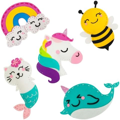 Cymbana Kids Sewing Kit, DIY Felt Plush Animals Unicorn Sewing Kit for Kids