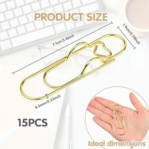 15PCS Paper Clip Pen Holder for Notebook, Metal Pen Clip Holder