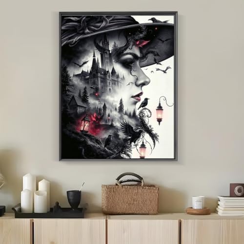 Tabszca Halloween Witch Paint by Numbers Kit for Adults 16 X 20 Inch