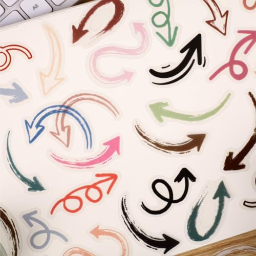 180 Pcs Vintage Arrow PET Stickers, Aesthetic Directional Ephemera