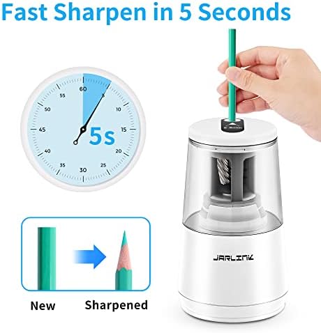 JARLINK Electric Pencil Sharpener, Heavy Duty Helical Blade, Auto Stop