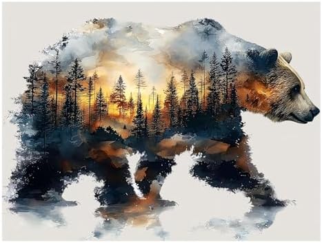 XTCIXAL Bear Diamond Painting, Diamond Art Kits for Adults, 12x16 Inch