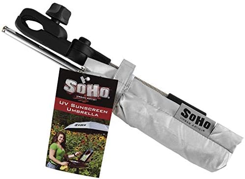 Soho Urban Artist UV Sunscreen Umbrella - Blocks UV Rays & Waterproof - A Safer Environment for Outdoor Painting, Artists, & Crafts - Single