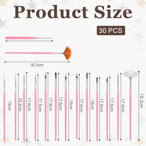 30 PCS Cake Decorating Brushes, Cookie Paint Brushes Food Safe Paint Brushs Kit Cookie Decorating Brush Food Paints Fondant Brush DIY Tool Set Icing Pastry Brushs for Painting Baking, Black and Pink