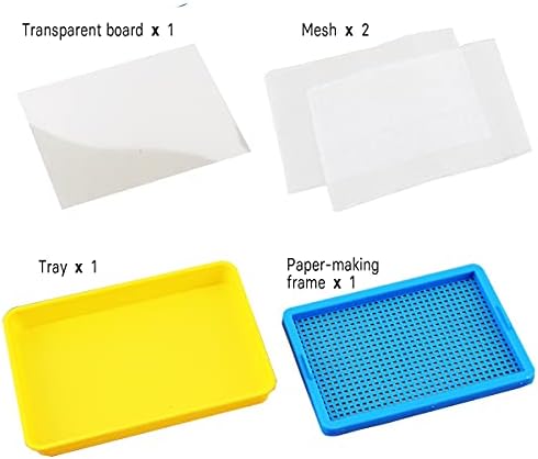 Worown Plastic Paper Making Frame Kit, Papermaking Mould, 5 x 7 Inch Screen for DIY Paper Making