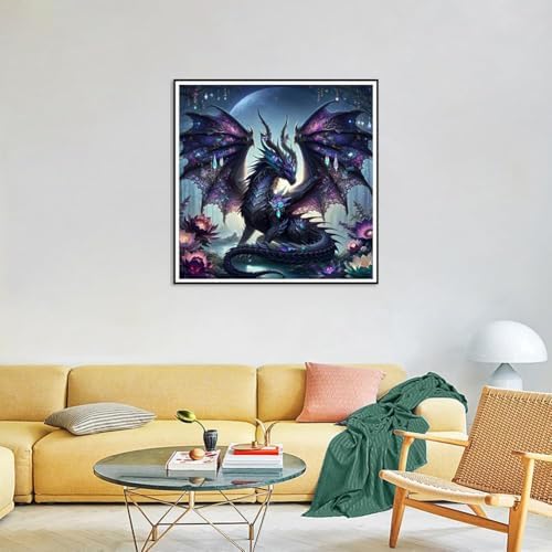 Ekuxom 5D Dragon Diamond Art Kits for Adults-Diamond Painting 14x14 inch