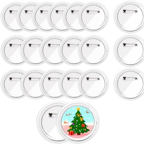 20 Pcs 3 Inch Clear Acrylic Blank Button Pins, DIY Craft Badge Making Supplies for Custom Photo Buttons, Homemade Badges, School Projects, Team & Event Badges