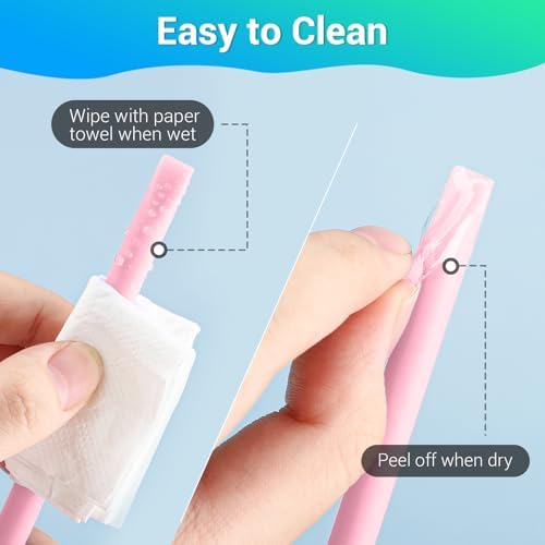 Gartful 4PCS Silicone Stir Sticks Kit for Casting, 2pcs Stick Rods for Resin, 2pcs Pointed Silicone Mixing Sticks, DIY Craft Tool for Resin Epoxy, Paint, Liquid, Pink