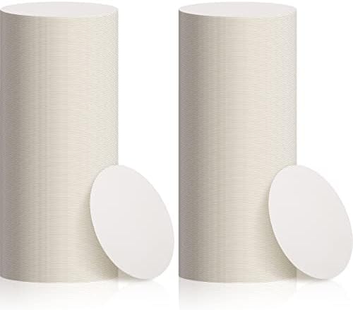 TaoBary 400 Pcs Round Cardboard Coasters Bulk, 4 Inch 1mm Thick,White
