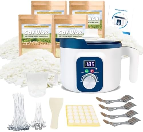 Handnatur 4lb Soy Wax Melt Kit with Digital Wax Melting Pot,
