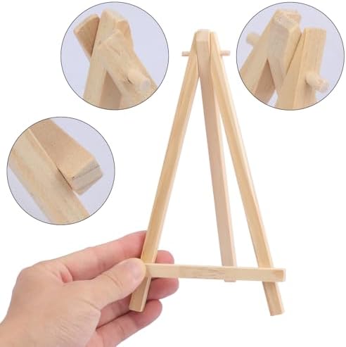 Yiksonyo 60 Pack 7 Inch Wooden Easel, Tabletop Wood Easels, Small Wooden Easel for Painting, Art, and Crafts