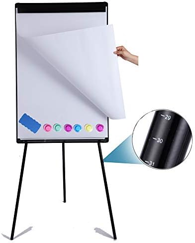 Magnetic Whiteboard Easel Dry Erase Board with Tripod Stand, 36"x24", Black