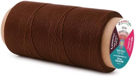 Mandala Crafts 130M 0.55mm Russet Brown Leather Sewing Round Waxed Thread