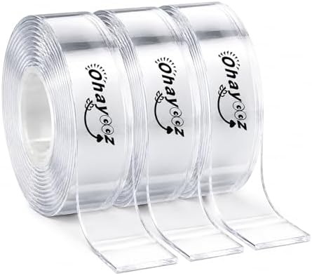 Ohayooz® Extra Strong Double Sided Tape Heavy Duty Removable Total 30FT