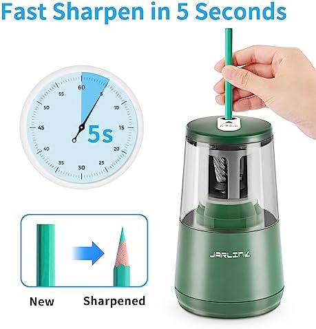 JARLINK Electric Pencil Sharpener, Heavy Duty Helical Blade, Auto Stop