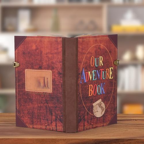 Our Adventure Book Travel Journal & Scrapbook - 164 Page 8.2 * 5.9 inch Scrapbook, Vintage 3D Embossed Photo Album & Travel Diary | Anniversary Wedding Valentine Gift Set for Couples