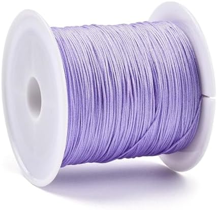 Nylon String for Bracelets, 0.6mm Diameter, 40m Roll, Purple (Lilac), Perfect for Jewelry Making, DIY Crafts, Chinese Knots
