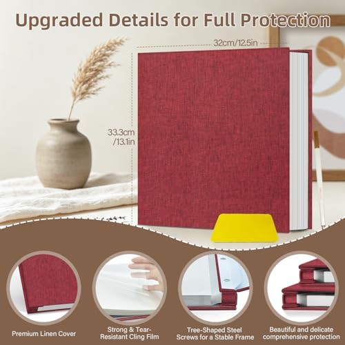 Popotop Photo Album Self Adhesive Scrapbook Album for 4x6 5x7 8x10 Pictures DIY Photo Book as Scrapbooking Supplies Kits, Birthday Gifts for Women Mom Wedding Baby Family Travel