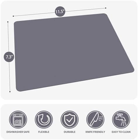 WK Small Flexible Plastic Cutting Boards for Kitchen Set of 3, Non Slip Cutting Mats for Meat, Mini Cutting Board Mats, BPA Free, Dishwasher Safe, 7.3x11.5"