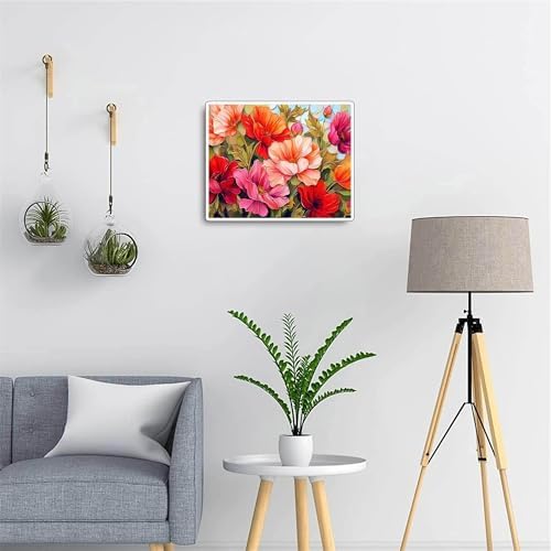 Flower Paint by Numbers Kit for Adults,Poppy Adult Painting by Numbers for Beginner on Canvas,DIY Painting Kits for Home Wall Decor,Gifts (Flower1)