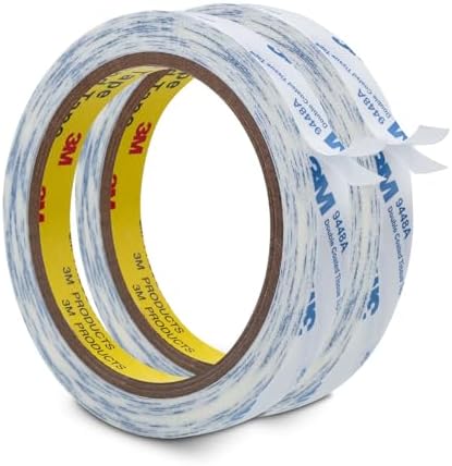 3M Double Sided Tape 0.5"×32.8Ft 2 Pack 9448A Double Coated Tissue Adhesive