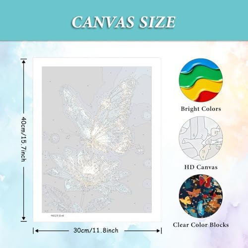 AIBOERL Paint by Numbers Kit for Adults Beginner,Slight Butterfly, 12X16In
