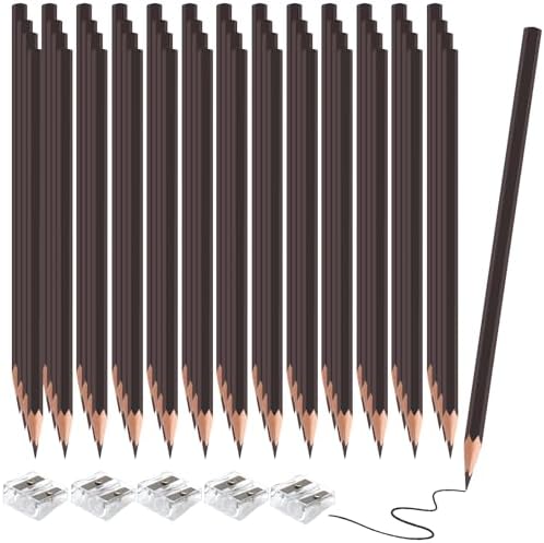 60 Pack Bulk Brown Colored Pencils for Kids, Pre-sharpened Art Pencils Back to School Supplies Set, Drawing Sketching Pencils for Students, Teachers, Classroom
