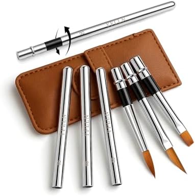 Travel Watercolor Brushes, 3pcs Watercolor Travel Brushes with Leather Pouch - Fine Point Rounds Dagger Flat for Watercolor Gouache Ink Painting