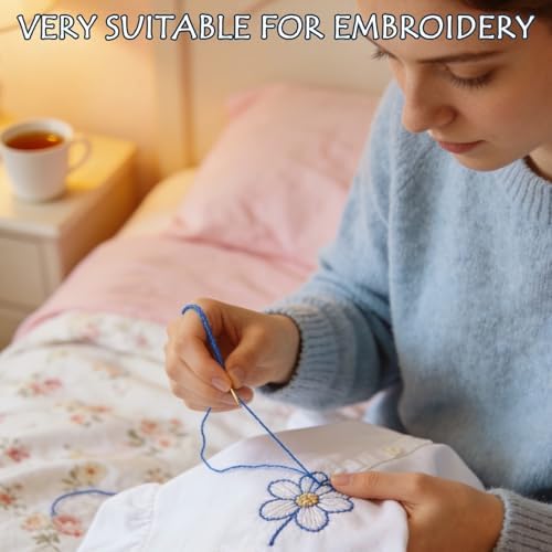 Blue Gradient Color Embroidery Floss - Cross Stitch Threads - Friendship Bracelets Floss - Crafts Floss - 14 Skeins Per Pack Embroidery Floss