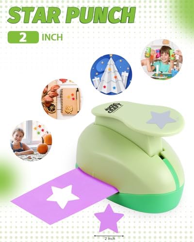 UCEC 2 Inch Star Paper Punch, Handmade Scrapbook Paper Puncher, Star Hole Punch, Lever Punch Scrapbooking Punches Crafting Designs for Office Supplies, Card Making, DIY Albums Photos
