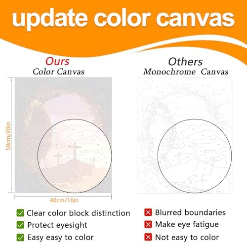 JULOUYN 2 Pack Christ Religious Paint by Numbers Kit for Adults,16x20 in | Easy to piant for beginners elderly, DIY art, with Magnifying glass, Relaxing & Stress relief, canvas, Home wall decor