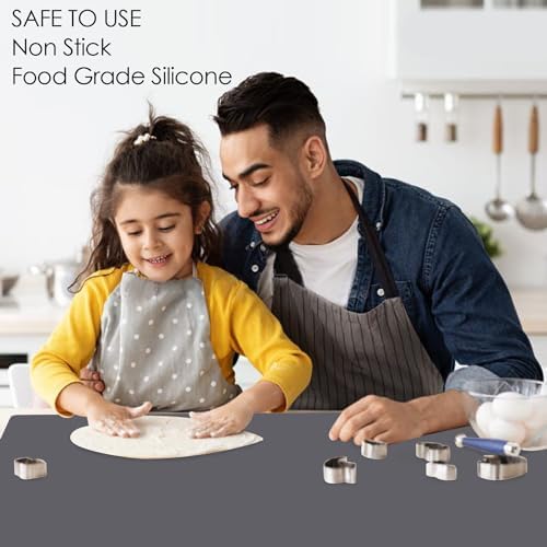 Extra Large Silicone Mat for Kitchen Counter 36" x 24" Silicone Table Mat for Resin Workbench Mat Heat Resistant Mat Coffee Bar Mat,Dark Gray