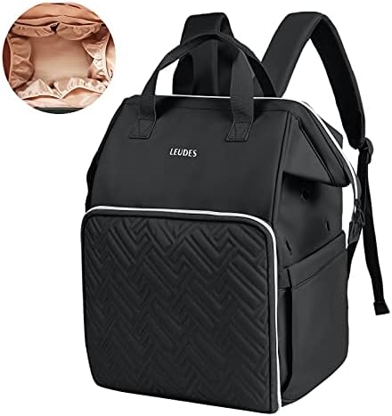 Leudes Crochet Bag Backpack for Yarn Storage Tote Travel Large Knitting Bag