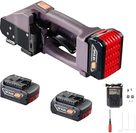 VEVOR Electric Strapping Machine, for 0.39"-0.75" PP PET Straps, Portable Electric Banding Tool with Digital Display, 2 x 4000mAh Battery Powered Automatic Strapping Tool for Packaging Box Pallet