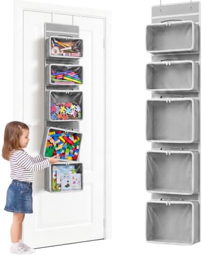 Over the Door Organizer, Hanging Craft and Art Supply Storage, Grey