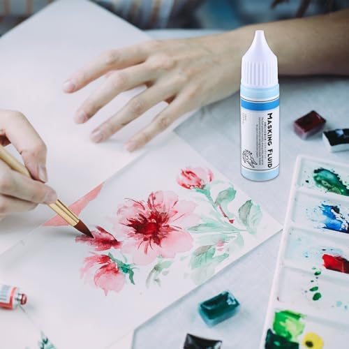 Feifeiya 2 Pcs Masking Fluid for Watercolor Painting, 15ml Capacity, Blue
