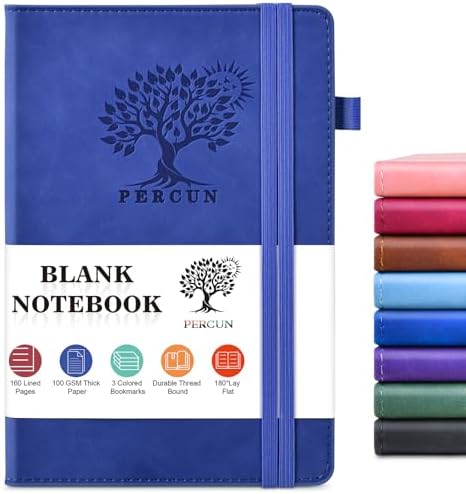 Blank Journal Notebook 5.9"×8.5", Leather Sketchbook,160 Pages Sketch book | A5 Sketchbook for Drawing, 100 Gsm Plain Paper, Writing Journal for Men Women, Hardcover Notebook for School Work Travel Art