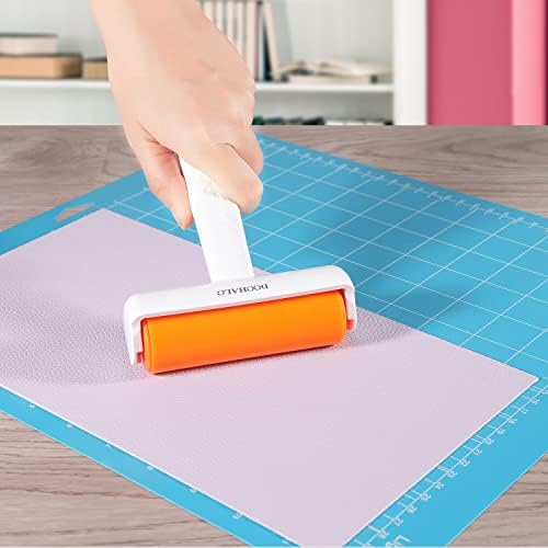 DOOHALO Brayer Roller Vinyl Weeding Tools Compatible with Cricut Crafting Basic Accessories Set Kit for Silhouette Weeding Scraper Spatula Tweezers Scissors Basic Tools Bundle for Sewing