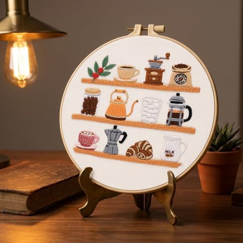 Nuberlic Coffee Bar Embroidery Kit for Beginners