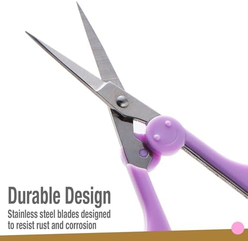 Beaditive High Precision Detail Scissors Set (2-Pc) Sharp, Fine Tips | Paper Cutting, Scrapbooking, Sewing, Crafting | Stainless Steel | Protective Cover (Pastel)