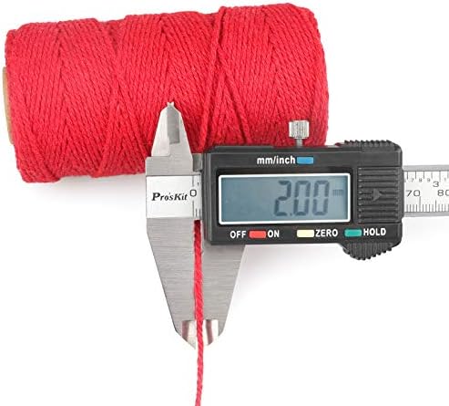 jijAcraft Red Twine String, 328 Feet Valentine's Day Bakers Twine String, 2MM Heavy Duty Packing String for Valentine's Day DIY Crafts, Present Decoration, Gift Wrapping, Craft Wrapping
