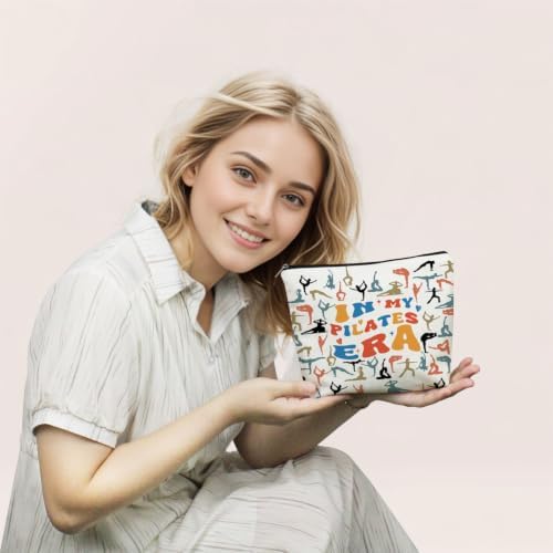 Pilates Print Canvas Cosmetic Bag